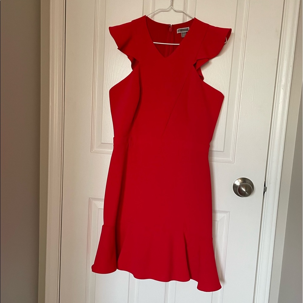 Chelsea28 red peplum Cocktail dress